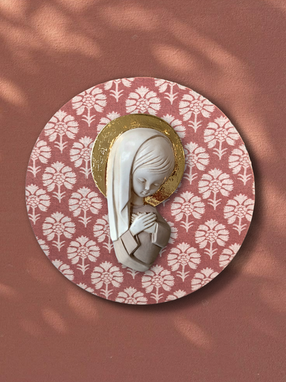 VIRGENCITA FLOR VINTAGE CON PAN DE ORO