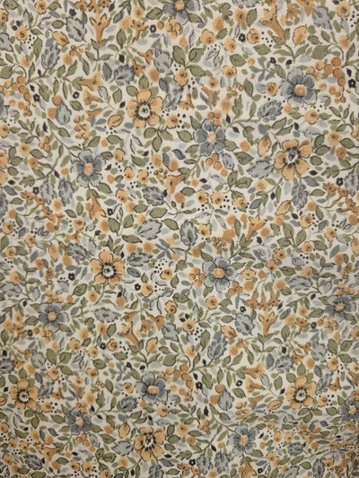 Bolsa de flores azules y ocres